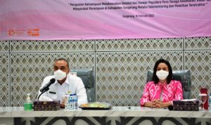 Bupati Tangerang Ahmed Zaki Iskandar saan menghadiri acara penandatanganan kerjasama dengan Komunitas Peduli Kanker Payudara Kabupaten Tangerang (KPKPKT) dan Yayasan Kanker Payudara Indonesia (YKPI). (Foto/ist) Portalkota.id