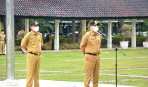 Bupati Pimpin Apel Pagi Hari Pertama Usai Cuti Bersama.(ist) Portalkota.id