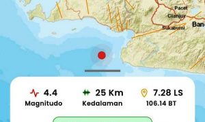 Gempa Berkekuatan 4,4 Magnitudo Guncang Bayah Banten.(ist) Portalkota.id