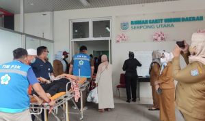 Korban Kecelakaan Bus di Tegal Tiba di RSUD Serpong Utara.(Huda) Portalkota.id