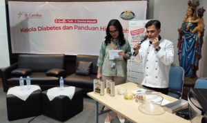 Demo masak Diabetacake Brownies oleh Bionic Farm.(Foto Huda Portal Kota) Portalkota.id