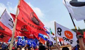 Ilustrasi bendera partai politik.(eka) Portalkota.id