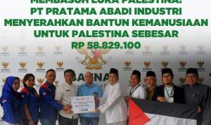 PT Pratama Abadi Industri Serahkan Bantuan Palestina Rp58,8 Juta ke Baznas Tangsel.(eka) Portalkota.id