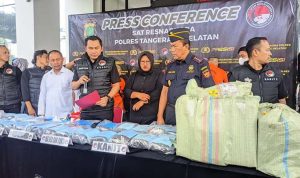 Jelang Tahun Baru, Polres Tangsel Gagalkan Peredaran Ganja 27,3 Kilogram Asal Aceh.(eka) Portalkota.id