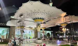 Kemegahan Payung Nabawi Jadi Wajah Baru Masjid Raya Al-A’zhom Kota Tangerang.(ist) Portalkota.id