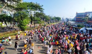 Suasana Car Free Day di Jalan Pahlawan Seribu, Serpong.(Riski) Portalkota.id