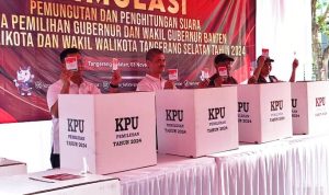 Simulasi pemungutan suara di Pondok Aren.(riski) Portalkota.id