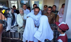 Wakil Menteri Investasi dan Hilirisasi, Todotua Pasaribu memberi makan bergizi gratis ke siswa SD.(ris) Portalkota.id